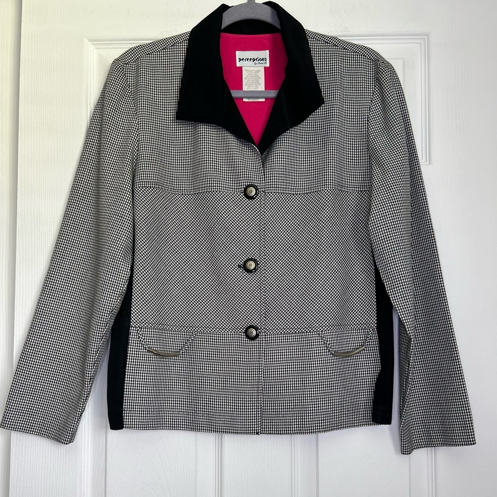 Vintage- Perceptions Monochrome Houndstooth Blazer